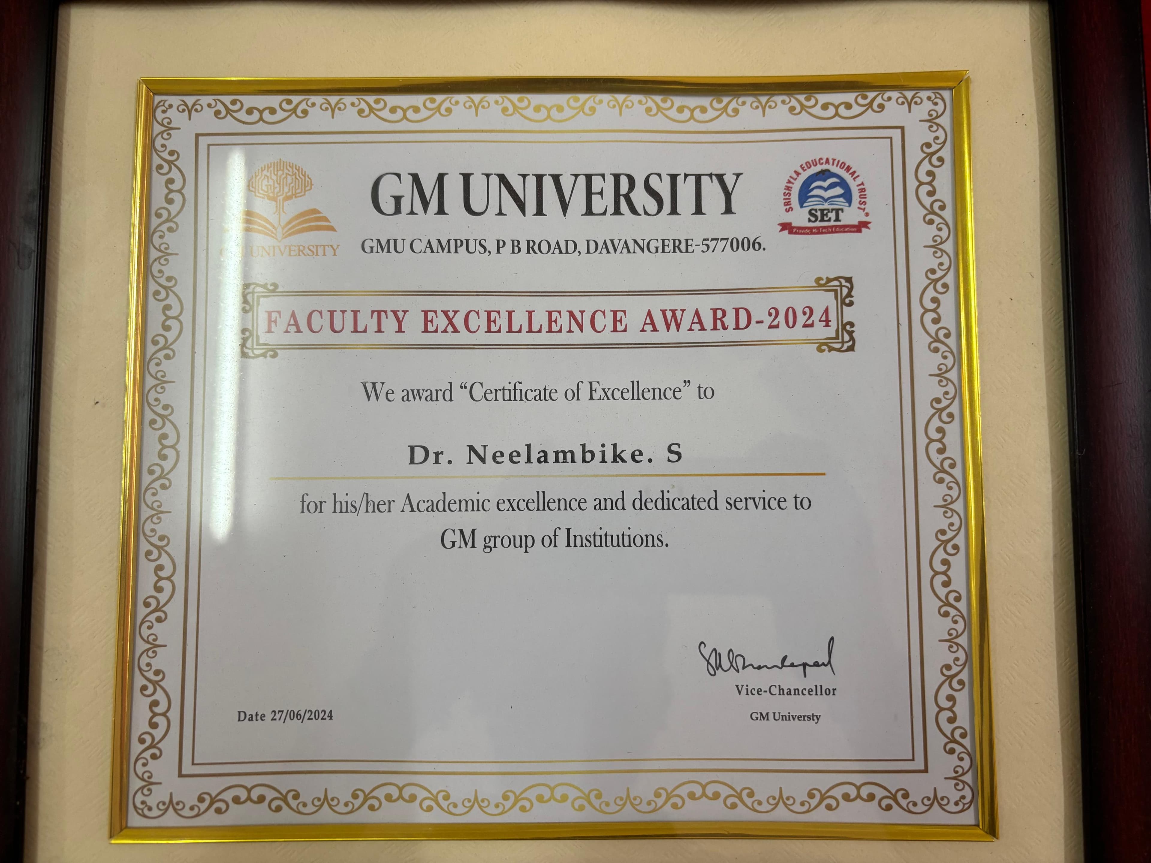 Faculty Excellence Award